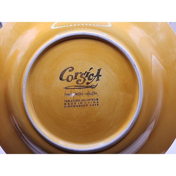 Corsica Home Hand Painted Hand Crafted Large 11 1/4" Yellow Dinner Serving Plate - Picture 4 of 6
